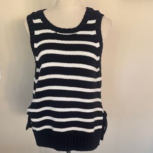 Splendid Navy &  White Sweater Tank with Side Ties XL